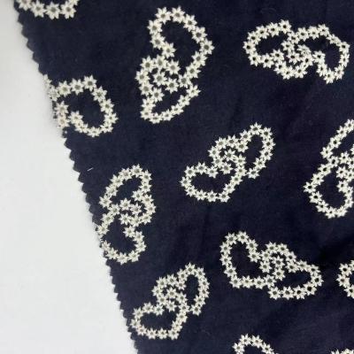 China Black Embroidery Textile 100% Cotton Fabric And 100% Cotton Thread For Curtain for sale