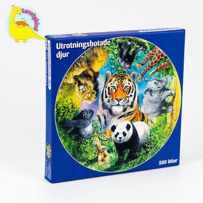 China 500pc Round Popular Jigsaw Puzzles Greyboard 1000pcs Custom Puzzle Maker Wholesale for sale