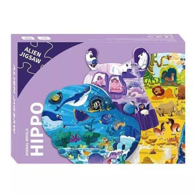 China Lion Pattern Preschool Jigsaw Puzzle fabricantes de papel do jogo do enigma do cartão de 80 partes para crianças à venda