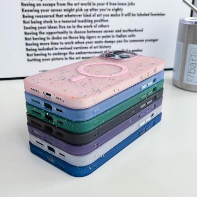 China Caixa de telemóvel transparente de luxo TPU sem fio Caixa de telemóvel com ímã anti-caída à venda