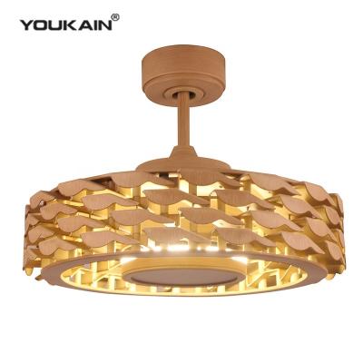 China High LED Air Fan Home Decorative Flush Mount Dimmable Modern Bladeless Flush Mount DC Decorative Lighting Ceiling Fan with Light for sale