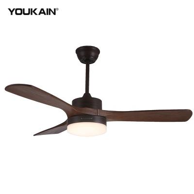 China With Light Energy Saving 48 Inch Wooden Ceiling Fan Silent Light Natural Solid Wood DC LED Ceiling Fan With Light for sale