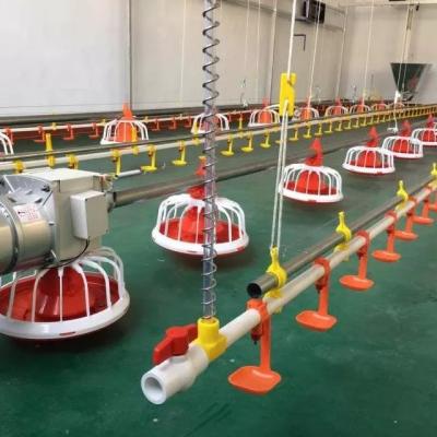 China 14 Grid 16 Grid Broiler Feeding System Plastic And Galvanized Steel for sale