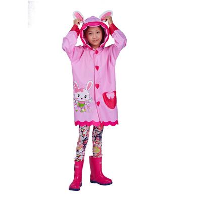 China Cartoon Printed Girls Pink Waterproof Coat Wearproof Dustproof Nontoxic for sale