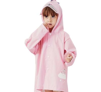 China Pink Waterproof Kids Raincoat 0.12 mm Thcikness Reusable PU coating for sale