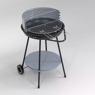 Chine Gril rond de barbecue de charbon de bois de 20 pouces avec la remorque simple de barbecue de camping de fumeur à vendre