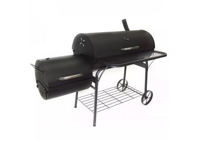 China Barrel Pellet Smoker Grills Griddle Combo BBQ Trolley Chimney Double Outdoor 57.1