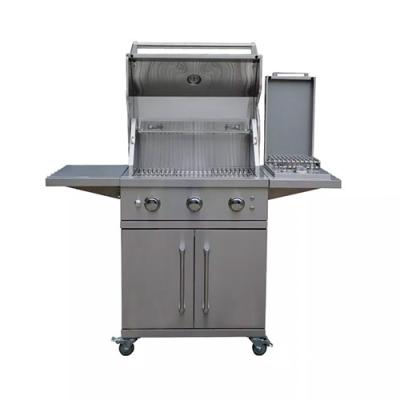 China 3 Burner Barbeque Gas Grills Lpg Gas For Caravan BBQ With Cabinet Wheels for sale