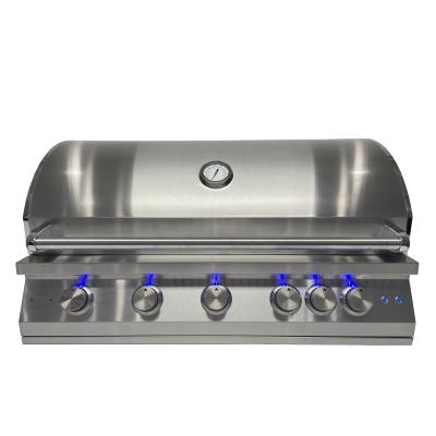 China Factory Supply Outdoor Kitchen Professional Stainless Steel 5+1 Burner 40 Inch Built-in BBQ Gas Grill à venda