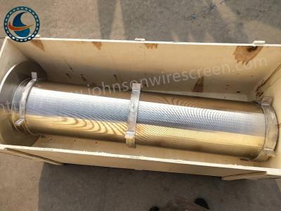 China SS 304 Slotted Flange Wire Mesh Tube Full Welding Johnson Vee Wire Screen for sale