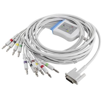 China Cable del ECG del cable M2461A M3702C 989803175901 del ECG de Philips HP y plátano 4,0 del IEC del Pin de los Leadwires 15 en venta