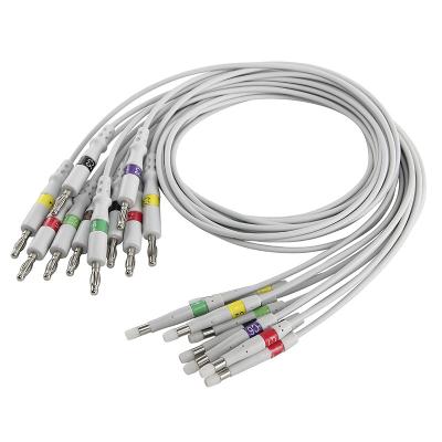 China 10 Lead Welch Allyn Cp200 ECG Cable EKG Lead Wires IEC 4.0 Banana EKG Leadwires for sale