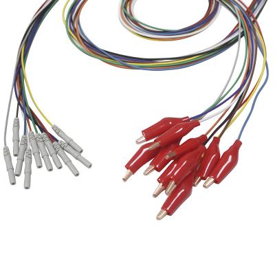 China Din 1.5mm style Grabber with Soft outer shell Alligator Clip EEG Electrodes Plated gold EEG EMG Leadwires Electrode en venta
