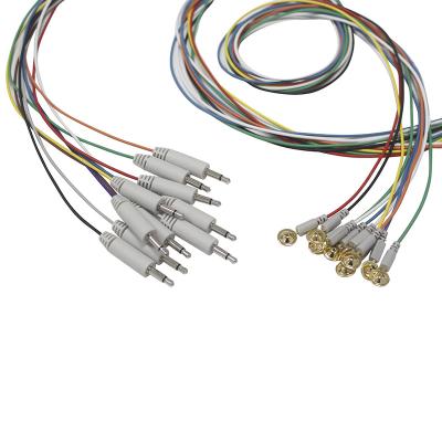 China 3,5 mono tipo electrodo de la taza del enchufe EEG de los Leadwires de los electrodos EEG EMG del casquillo del oro en venta