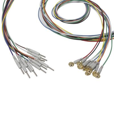 China Tipo elétrodo chapeado elétrodos do copo da tomada do ruído 2,0 dos Leadwires do EMS do EEG do ouro do tampão do EEG à venda