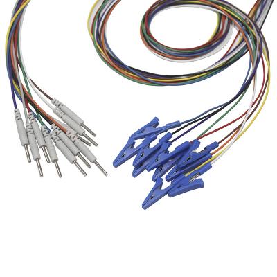 China Din 2.0 plug Grabber EEG Cap Alligator Crocodile Clip Electrodes Plated gold EEG EMG Leadwires Electrode for sale