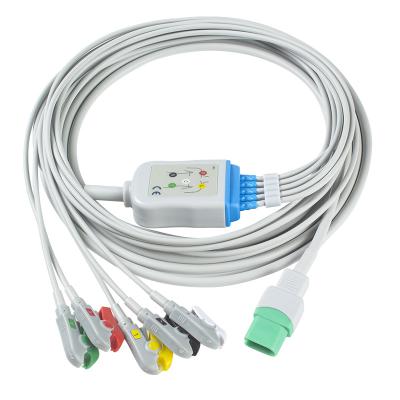 China Mindray Datascope ECG Cable And Leadwires 5 Lead IEC Clip TPU ECG Cable for sale