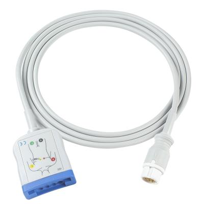 Китай Кабель IEC ECG кабеля AAMI Philips 12Pin 6+4 ECG Trunck терпеливый продается