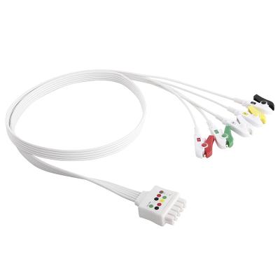 China GE Multi-Link Disposable ECG Leadwires Set 5 Lead ECG Lead wire Grabber Clip DLP-05BD-40AM-0100 for sale