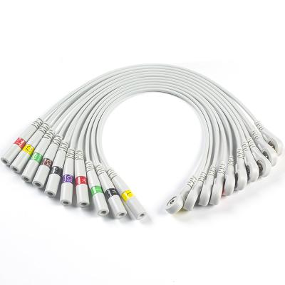 China ECG Parts 3.00MM IEC ECG Electrode Connector EKG Connector Banana Needle To Snap Pigtail for sale