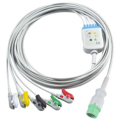 China Kontron Arrow Compatible Direct-Connect ECG Cable e fios de condução para 5Lead IEC Grabber à venda