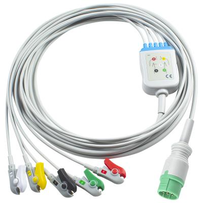 China Schiller Compatible Ecg Cable And Lead Wires Direct Connect 5 Lead IEC Grabber for sale