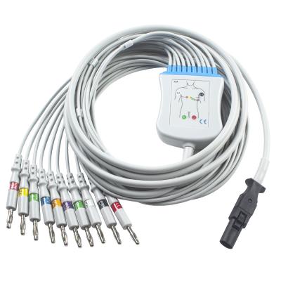 China Cable del ECG de la Q-tensión 60-00181-01 de Mortara 60-00180-01 y plátano 4,0 del IEC del Pin de los Leadwires 12 en venta
