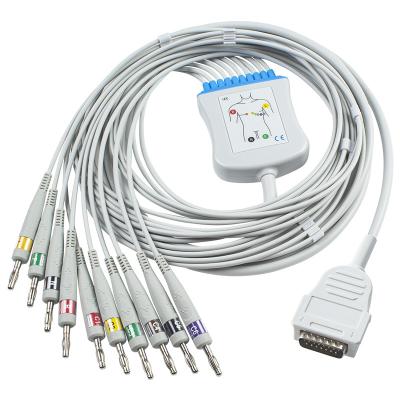 China Mortara Burdick Direct Connect EKG Cable 012-0844-01 Eclipse 400 Atria 3100 Premier IEC Banana 4.0 7704 EKG Cable 10Lead for sale