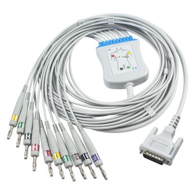 China Schiller Compatible Direct Connect 2.400095 EKG Cable And Leadwires IEC 4.0Banana for sale