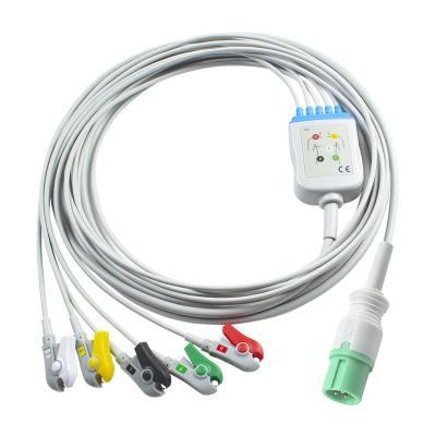 中国 Contec ECG Cables and Leadwires 7pin Connector CMS 7000 8000 5000 New model ECG Cable 5Lead Grabber 販売のため