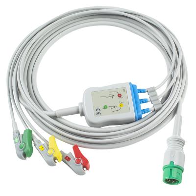 China Yonker one piece ECG Cable  and Leadwires 9Pin ECG cable 3channel EKG Cable for sale