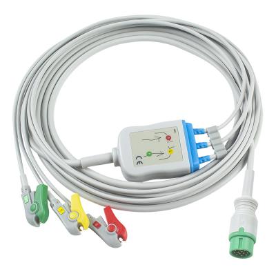 中国 Biolight Q3 ECG Cable For Biolight Q5 A Q S Series 3 Lead IEC Grabber In Oximax Tech 販売のため