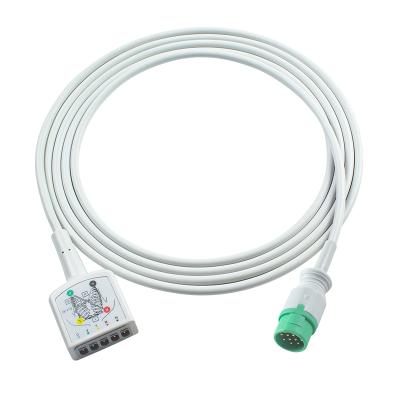 AAMI 3lead ECG Trunk Cable 130cm 12Pin VS Type
