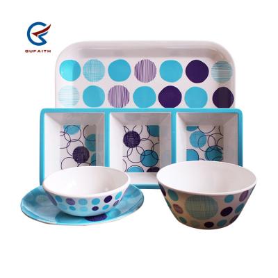 China FDA Blue Melamine Dinnerware Sets With Mixing Bowl for sale