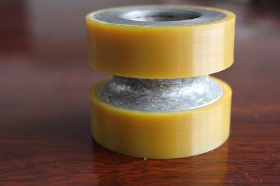 China Yellow High Density Polyurethane Wheels Heavy Duty Coating Rollers Wheels Replacement for sale