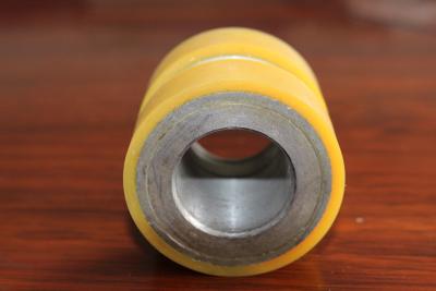 China Yellow High Density Polyurethane Wheel Heavy Duty Coating Rollers Wheels Replacement for sale