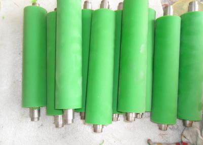 China Industrial Transmission Green PU Polyurethane Rollers Coating Conveyor Wheels for sale