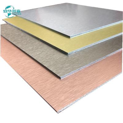 China High Gloss Brushed ACP Exterior Aluminium Cladding 2440mm Length 1220mm Width for sale
