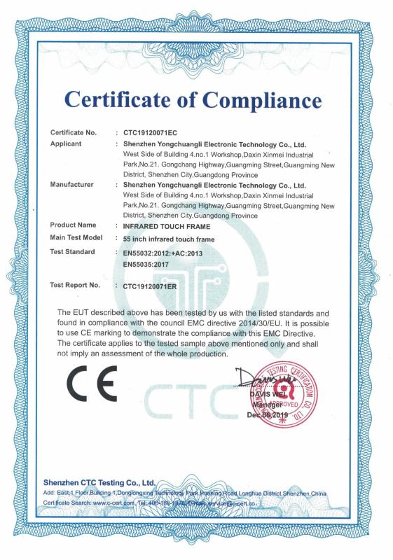 CE(EMC) - Shenzhen Yongchuangli Electronic Technology Co., Ltd.