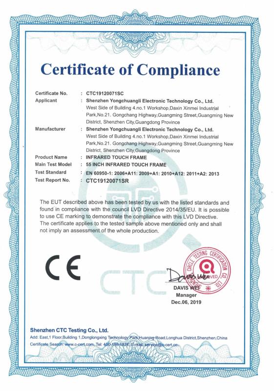 CE(LVD) - Shenzhen Yongchuangli Electronic Technology Co., Ltd.