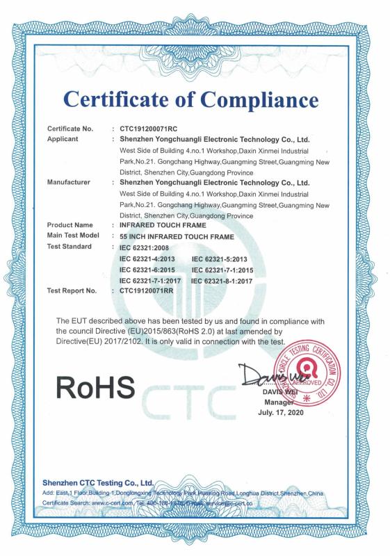 ROHS - Shenzhen Yongchuangli Electronic Technology Co., Ltd.