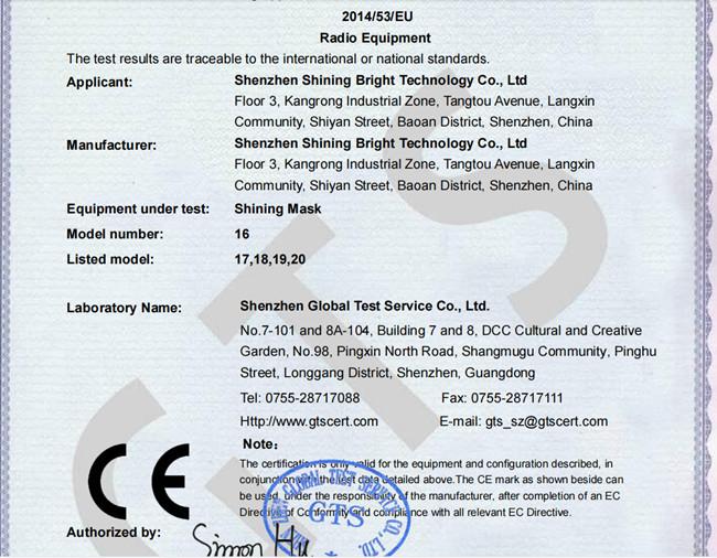 CE - Shenzhen Tripodgreen Lighting Co., Ltd.