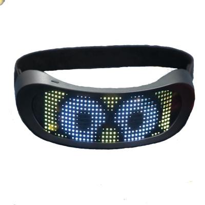 China APP Control Programmable Led Glasses Customizable Patterns USB Charging for sale