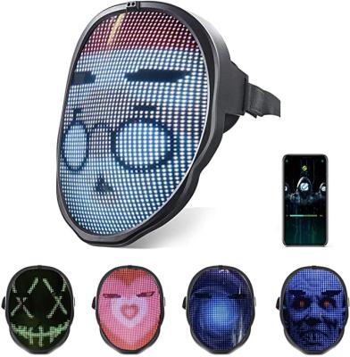 China Bluetooth Smartphone App Smart LED Face Mask Shining Facial Cosplay Light Up for sale