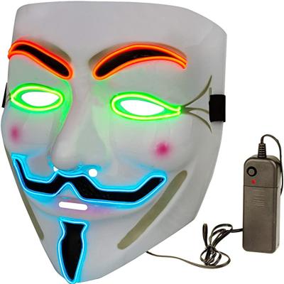 China Mascarilla blanca de Halloween LED V para el individuo anónimo de la máscara de la venganza en venta