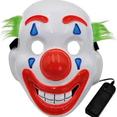 China Joker Clown Luminous LED Halloween Lighting Face Mask For Cosplay Party Props for sale