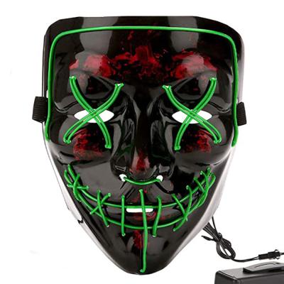 China LED Luminous Halloween LED Face Mask Full Face Light Up For Adults for sale