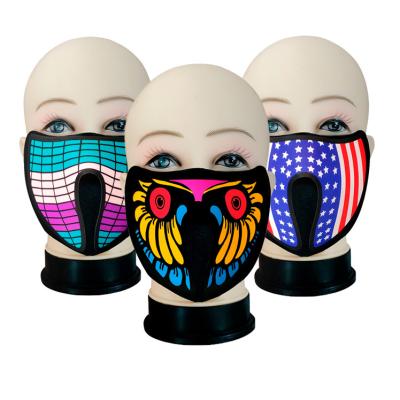 China Sound Flashing LED Face Mask With American Flag Drawing Flexible for sale