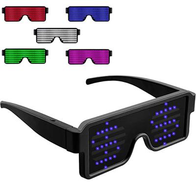 China USB Rechargeable LED Display Glasses With 11 Patterns 180mAh Battery for sale