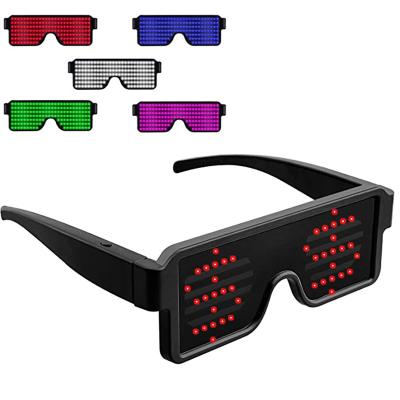 China Luminous Glowing LED Flash Glasses Eye Wear 11 Adjustable Patterns Halloween for sale